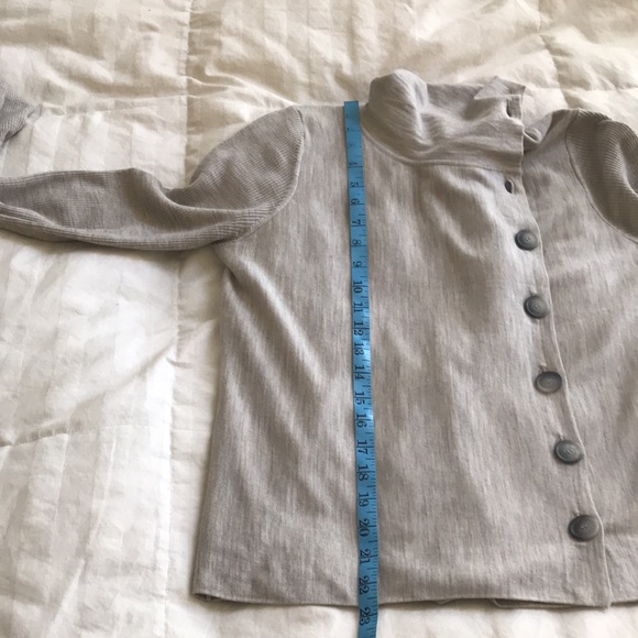 Theory Gray Kila Preen Moto Cardigan button up collar Jacket L - Picture 10 of 10